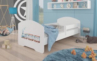 Кровать ADRK Furniture Pepe Barrier Railway, 160x80 см, белая цена и информация | Детские кровати | hansapost.ee