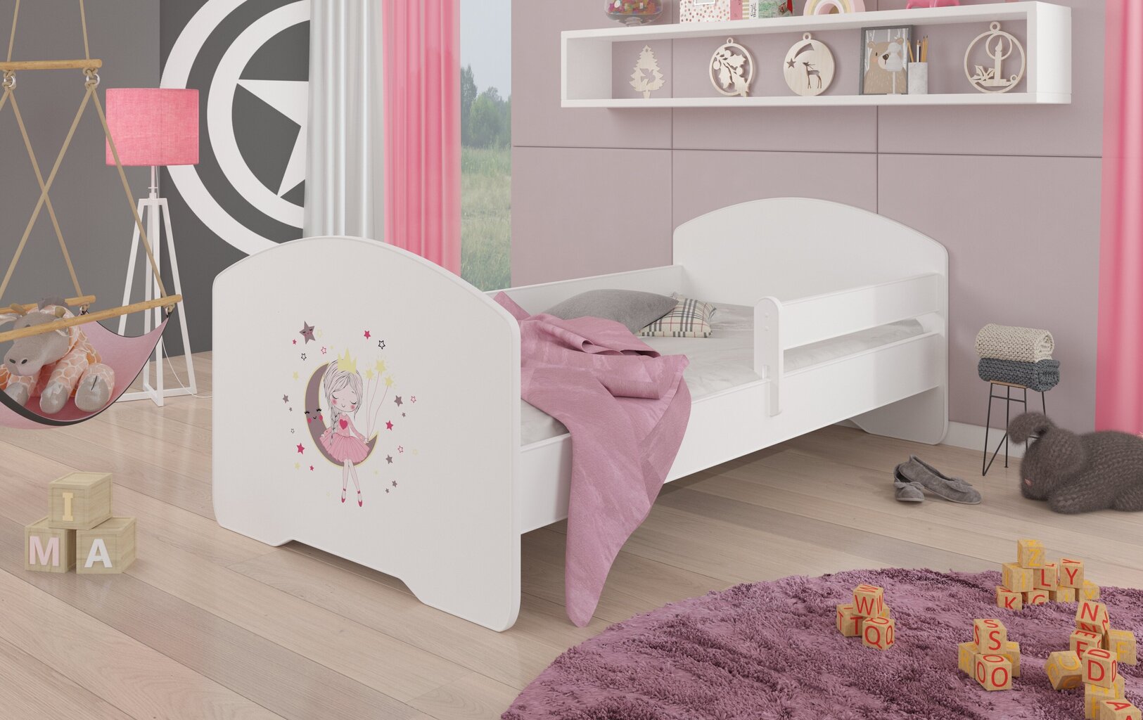 Voodi ADRK Furniture Pepe Barrier Sleeping Princess, 160x80 cm, valge цена и информация | Lastevoodid | hansapost.ee