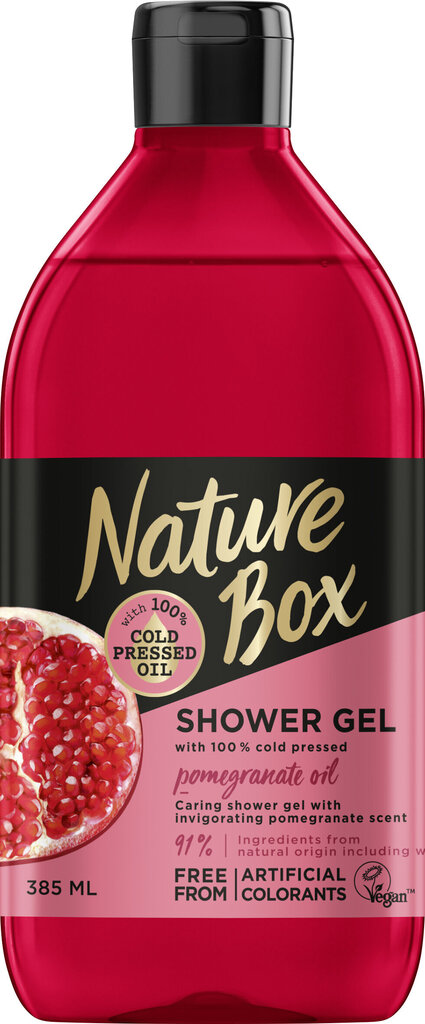 Dušigeel granaatõunaõliga NATURE BOX Pomegranat 385 ml цена и информация | Dušigeelid, õlid | hansapost.ee