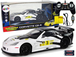 Raadio teel juhitav sportauto Corvette C6.R 1:18 valge цена и информация | Игрушки для мальчиков | hansapost.ee