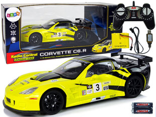 Радиоуправляемый спортивный автомобиль Corvette C6.R 1:18 желтый цена и информация | Игрушки для мальчиков | hansapost.ee