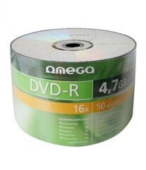 Стопка DVD CD Omega DVD-R 4,7GB, 16x, 50 шт. цена и информация | Виниловые пластинки, CD, DVD | hansapost.ee