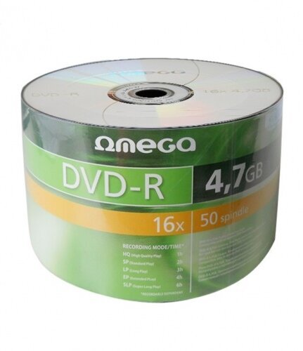 Omega DVD-R 4.7GB, 16x, DVD CD virn, 50 tk цена и информация | Vinüülplaadid, CD, DVD | hansapost.ee