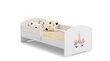 Voodi ADRK Furniture Pepe Barrier Unicorn, 160x80 cm, valge цена и информация | Lastevoodid | hansapost.ee