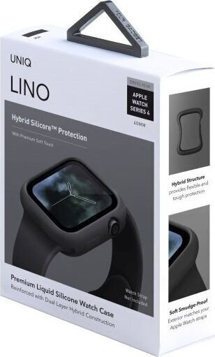 Uniq Lino, Apple Watch Series 4/5 40mm black (UNIQ71BLK) hind ja info | Nutikellade aksessuaarid ja tarvikud | hansapost.ee