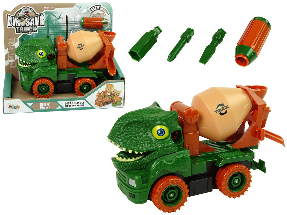 Kokkupandav dinosaurus-veoauto Dinosaur Truck, roheline цена и информация | Mänguasjad poistele | hansapost.ee