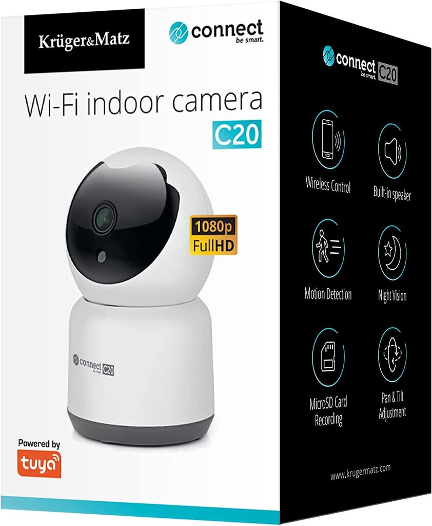 Sisemine Wi-Fi kaamera Kruger & Matz Connect C20 Tuya, valge цена и информация | Videokaamerad | hansapost.ee