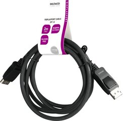 DELTACO DisplayPort cable, DP 1.4, 8K@60Hz, 2m, black hind ja info | Juhtmed ja kaablid | hansapost.ee