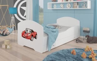 Voodi ADRK Furniture Pepe Red Car, 140x70 cm, valge hind ja info | Lastevoodid | hansapost.ee