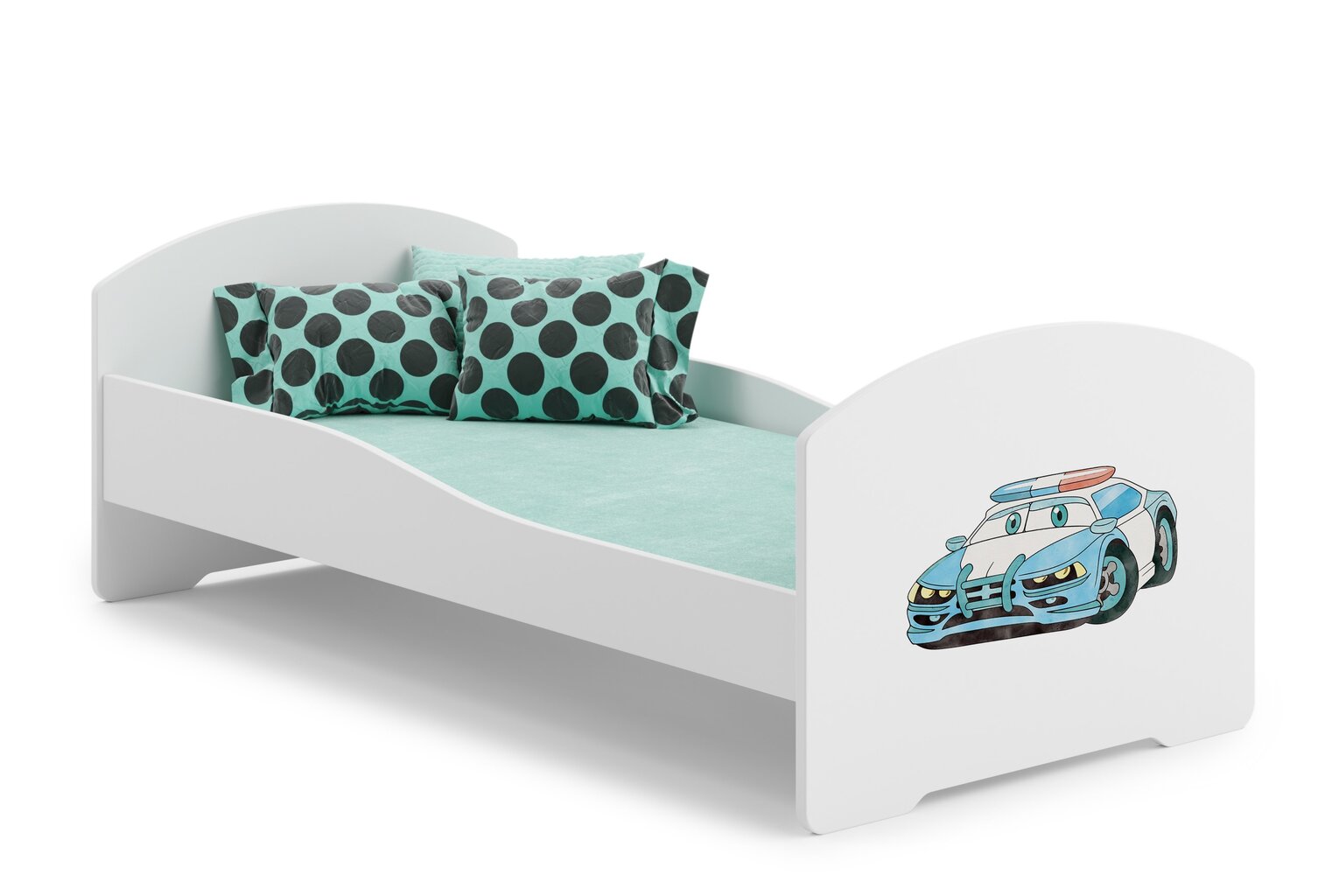 Voodi ADRK Furniture Pepe Police Car, 140x70 cm, valge цена и информация | Lastevoodid | hansapost.ee