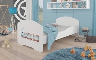 Voodi ADRK Furniture Pepe Railway, 140x70 cm, valge цена и информация | Детские кровати | hansapost.ee