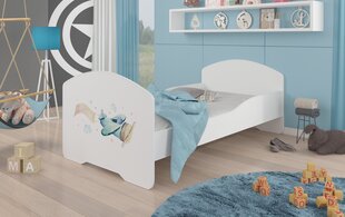 Voodi ADRK Furniture Pepe Plane with a Banner, 160x80 cm, valge цена и информация | Детские кровати | hansapost.ee