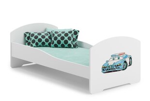 Voodi ADRK Furniture Pepe Police Car, 160x80 cm, valge цена и информация | Детские кровати | hansapost.ee
