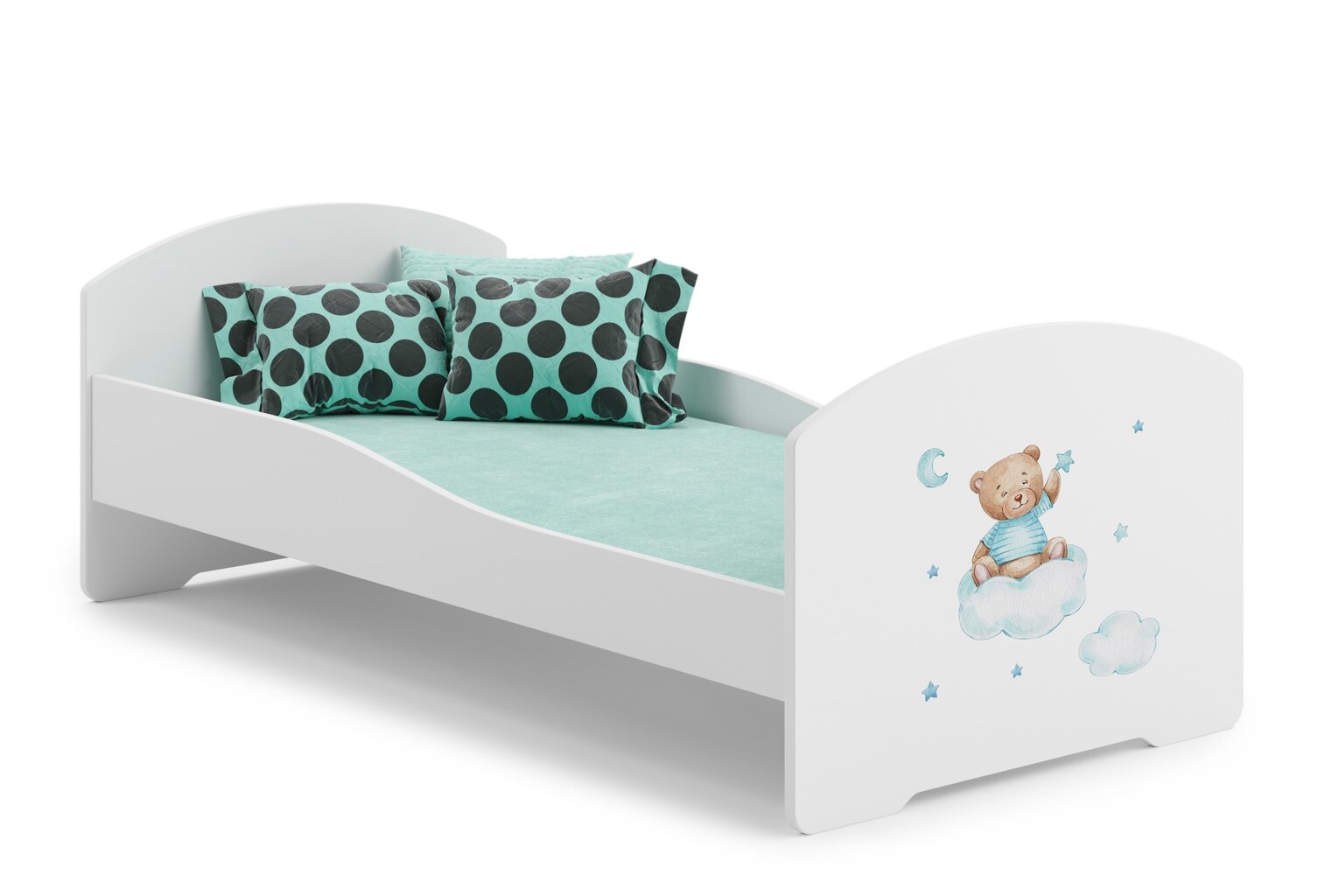 Voodi ADRK Furniture Pepe Teddy Bear and Cloud, 160x80 cm, valge price and information | Lastevoodid | hansapost.ee