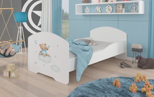 Voodi ADRK Furniture Pepe Teddy Bear and Cloud, 160x80 cm, valge цена и информация | Детские кровати | hansapost.ee