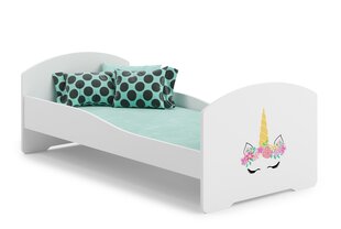 Voodi ADRK Furniture Pepe Unicorn, 160x80 cm, valge цена и информация | Детские кровати | hansapost.ee