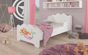 Voodi ADRK Furniture Ximena Mermaid with a Star, 140x70 cm, valge цена и информация | Детские кровати | hansapost.ee