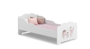 Voodi ADRK Furniture Ximena Ballerina with Unicorn, 140x70 cm, valge цена и информация | Детские кровати | hansapost.ee