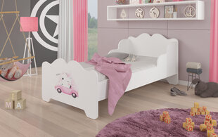 Voodi ADRK Furniture Ximena Cat in a Car, 160x80 cm, valge hind ja info | Lastevoodid | hansapost.ee