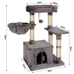 Lionto kraapimispost, hall, 50x85 cm hind ja info | Kraapimispuud kassidele | hansapost.ee