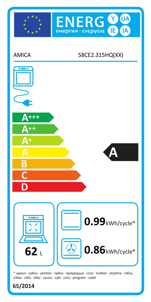 Amica 58CE2.315HQXX Color hind ja info | Elektripliidid | hansapost.ee