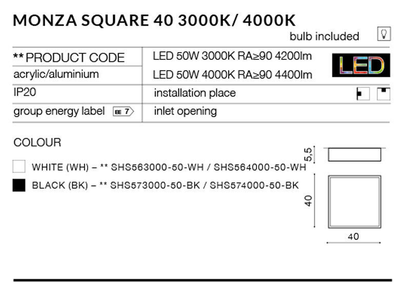 Laevalgusti AZzardo Monza sq AZ2275 цена и информация | Laelambid | hansapost.ee