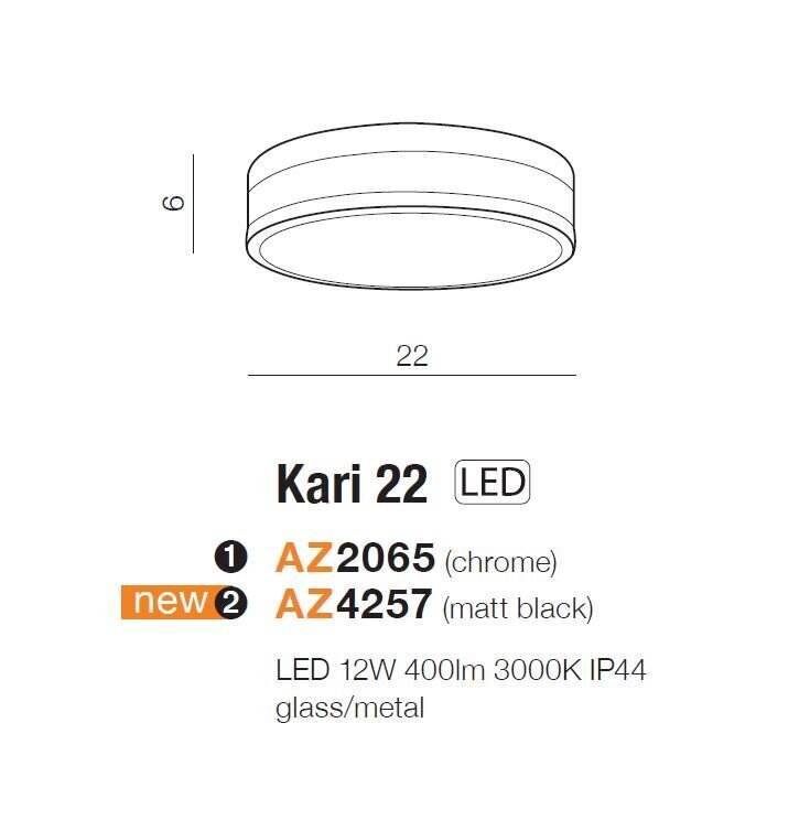 Vannitoa laevalgusti AZzardo Kari AZ2065 цена и информация | Laelambid | hansapost.ee