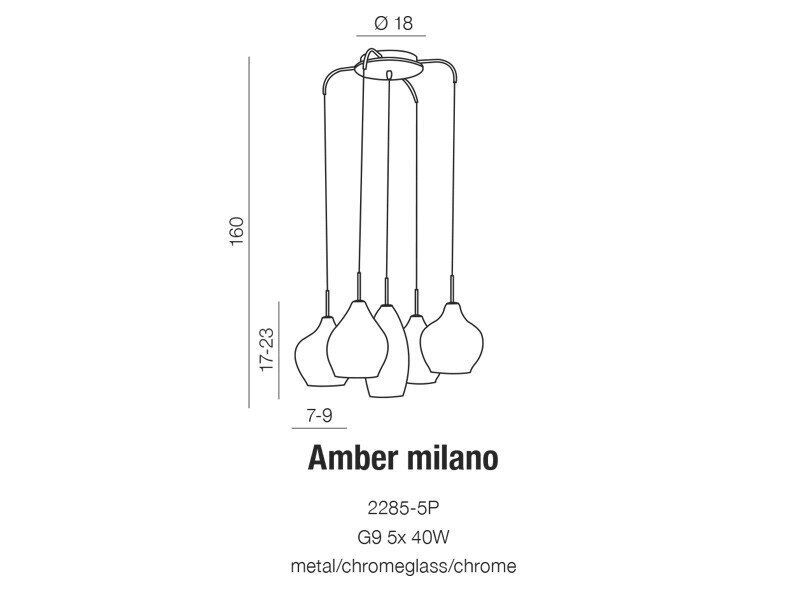 Rippvalgusti AZzardo Amber Milano AZ0722 hind ja info | Rippvalgustid | hansapost.ee