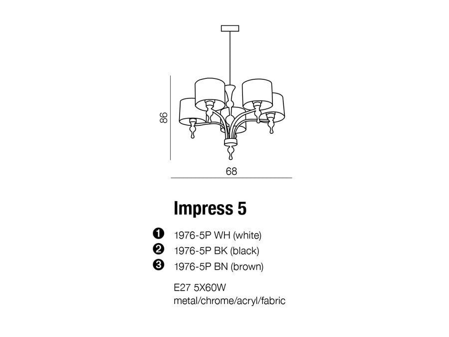 Rippvalgusti AZzardo Impress AZ0499 hind ja info | Rippvalgustid | hansapost.ee