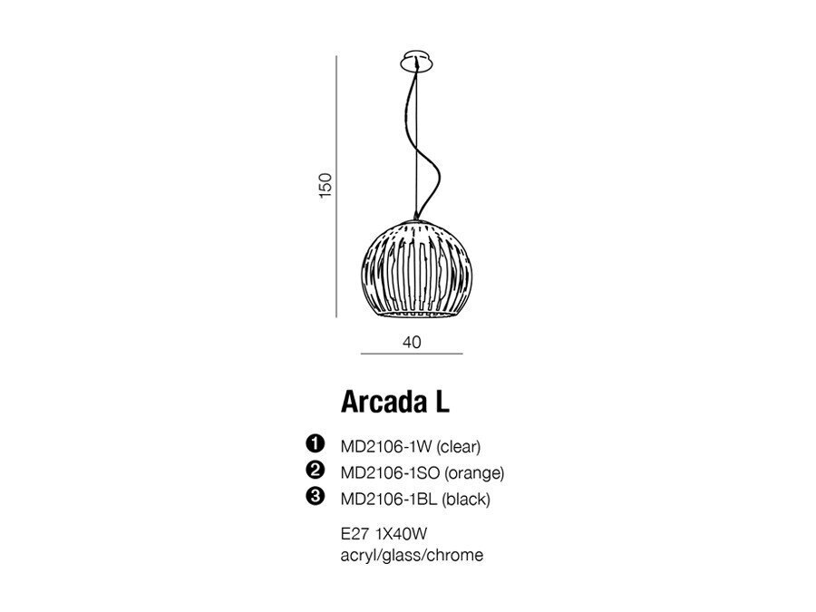 Rippvalgusti AZzardo Arcada AZ0478 hind ja info | Rippvalgustid | hansapost.ee