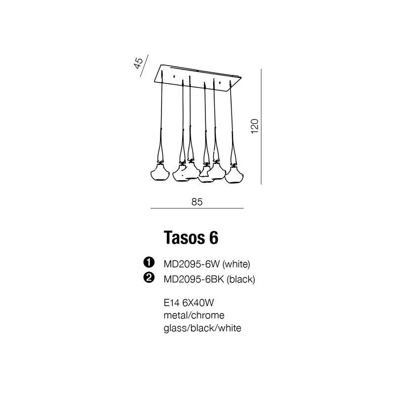 Rippvalgusti AZzardo Tasos AZ0262 hind ja info | Rippvalgustid | hansapost.ee