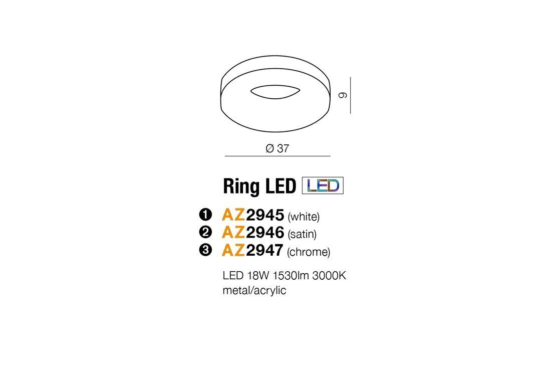 Laevalgusti AZzardo Ring AZ2947 цена и информация | Laelambid | hansapost.ee