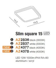 Süvistatav valgusti AZzardo Square AZ2837 hind ja info | Süvistatavad LED valgustid | hansapost.ee