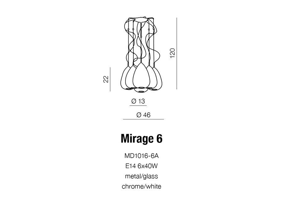 Rippvalgusti AZzardo Mirage AZ0157 hind ja info | Rippvalgustid | hansapost.ee