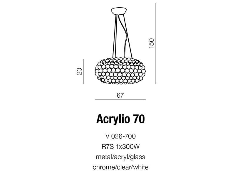Rippvalgusti AZzardo Acrylio AZ0054 hind ja info | Rippvalgustid | hansapost.ee