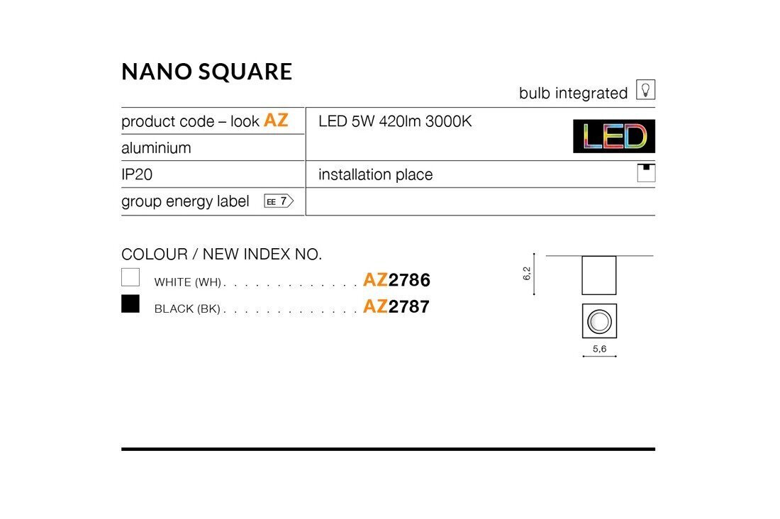 Laevalgusti AZzardo Nano AZ2787 цена и информация | Laelambid | hansapost.ee