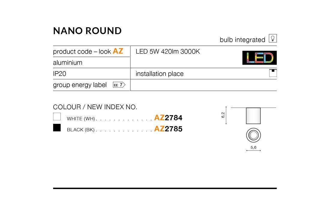 Laevalgusti AZzardo Nano r AZ2784 цена и информация | Laelambid | hansapost.ee