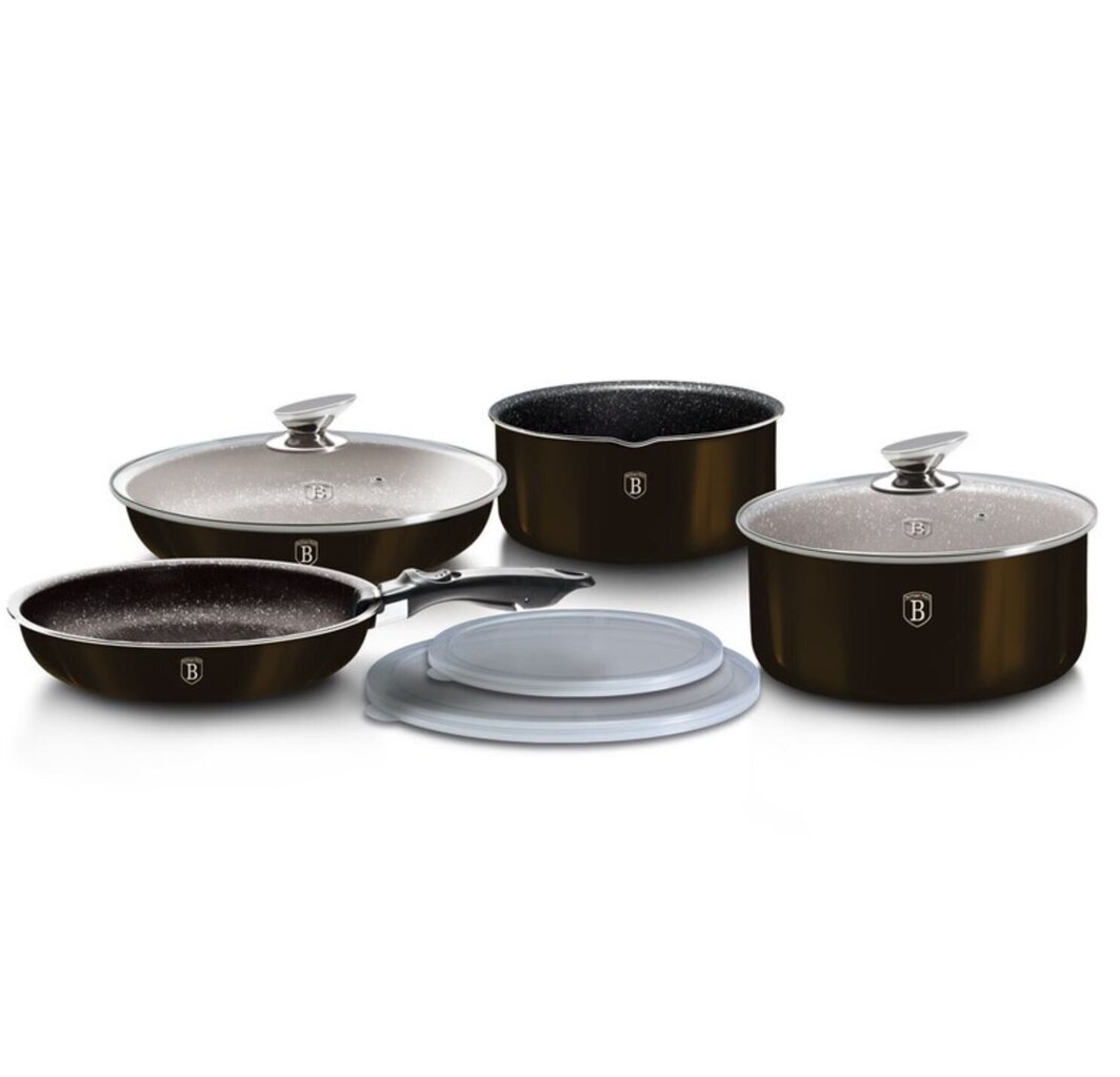 Berlinger Haus Metallic Line Shiny Black Edition pottide komplekt, 9-osaline цена и информация | Potid | hansapost.ee