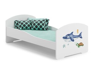 Voodi ADRK Furniture Pepe Sea Animals, 160x80 cm, valge цена и информация | Детские кровати | hansapost.ee