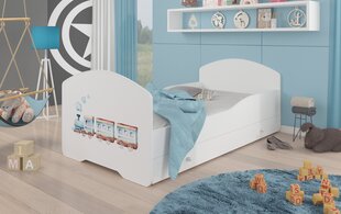 Voodi ADRK Furniture Pepe Railway, 140x70 cm, valge цена и информация | Детские кровати | hansapost.ee