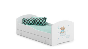 Voodi ADRK Furniture Pepe Teddy Bear and Cloud, 140x70 cm, valge цена и информация | Детские кровати | hansapost.ee