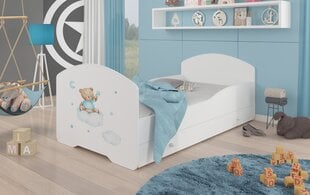 Voodi ADRK Furniture Pepe Teddy Bear and Cloud, 140x70 cm, valge цена и информация | Детские кровати | hansapost.ee