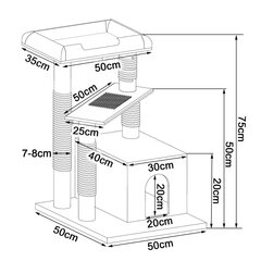 Lionto kraapimispost, tumehall, 75 cm цена и информация | Когтеточки | hansapost.ee