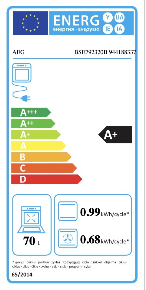 Integreeritav ahi AEG BSE792320B цена и информация | Ahjud | hansapost.ee