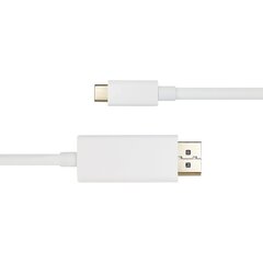 USB-C - DisplayPort kaabel Deltaco 4K UHD, kullatud pistikud, 2m, valge / USBC-DP201-K ​​​​/ 00140016 цена и информация | Кабели и провода | hansapost.ee