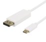 USB-C - DisplayPort kaabel Deltaco 4K UHD, kullatud pistikud, 2m, valge / USBC-DP201-K ​​​​/ 00140016 цена и информация | Juhtmed ja kaablid | hansapost.ee