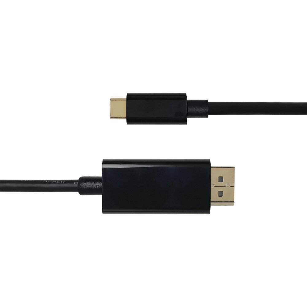 USB-C - DisplayPort cable Deltaco 4K UHD, gold plated, 0.5m, black / USBC-DP050-K / 00140011 hind ja info | Juhtmed ja kaablid | hansapost.ee