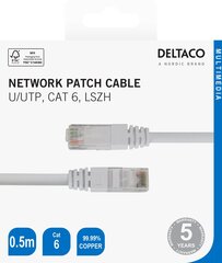 Deltaco U/UTP Cat6, 0.5м, белый / TP-60V-K / 00210001 цена и информация | Кабели и провода | hansapost.ee