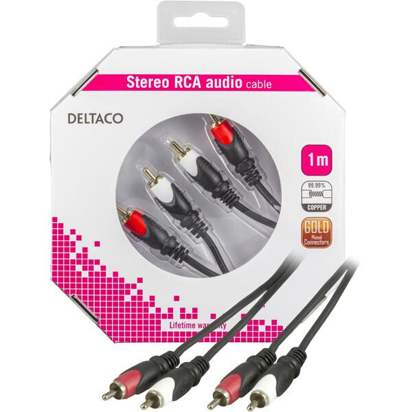 Deltaco mm-109-K, RCA, 1 m цена и информация | Juhtmed ja kaablid | hansapost.ee