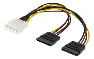 Кабель питания Y для двух жестких дисков SATA SSD Deltaco / 00200003 цена и информация | Кабели и провода | hansapost.ee